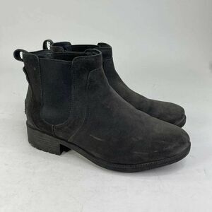 UGG Australia Women's Bonham II Black US 9.5 Leather Fur Chelsea Ankle Boots